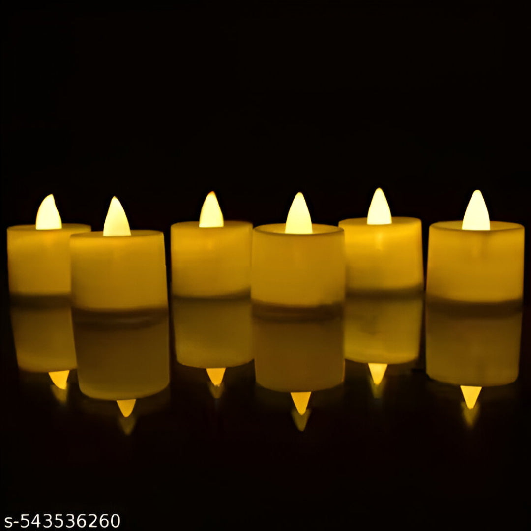 Flameless LED Tealight Candles (12 Pcs) β Safe, Smokeless & Long-Lasting Decor