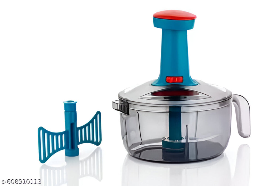 Stysol 1500 ML Hand Push Food Chopper | Quick Veg & Fruit Cutter with 3 Stainless Steel Blades