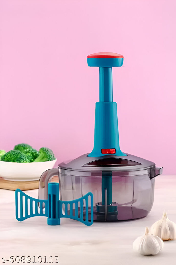 Stysol 1500 ML Hand Push Food Chopper | Quick Veg & Fruit Cutter with 3 Stainless Steel Blades